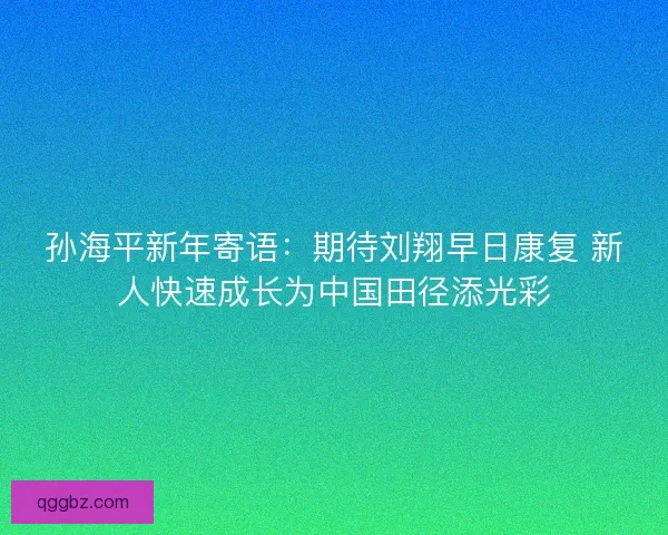 孙海平新年寄语：期待刘翔早日康复 新人快速成长为中国田径添光彩